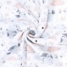 MTT Textil takaró - Fehér alapon bagoly és nyuszi