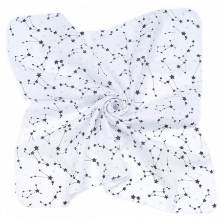 MTT Kis textil pelenka  3 db - Fehér alapon fekete csillagképek