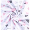 MTT Kis textil pelenka  3 db - Fehér alapon rózsaszín szívecskék