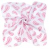MTT Kis textil pelenka  3 db - Fehér alapon rózsaszín tollak