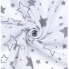 MTT Nagy textil pelenka (120x120) - Fehér alapon szürke csillagok