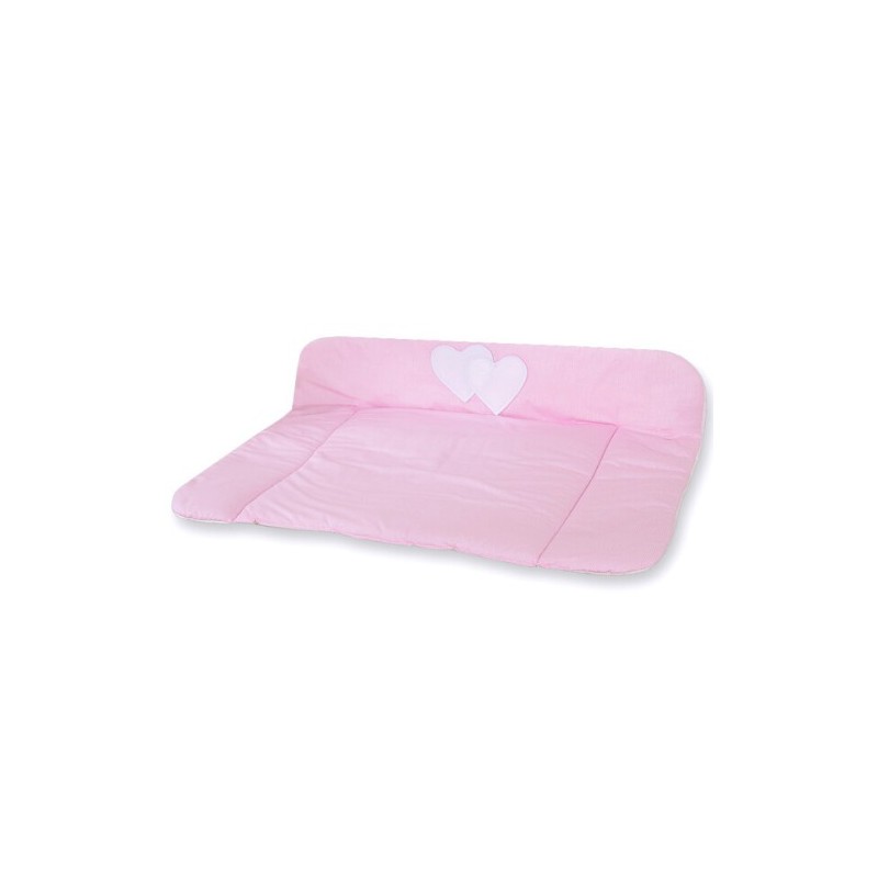BabyLion Prémium Textil pelenkázó lap - Rózsaszín - Szivecske