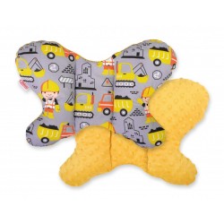 BabyLion Prémium Minky pillangó párna - Munkagépek - Sárga