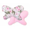 BabyLion Prémium Minky pillangó párna - Rózsaszín virágok