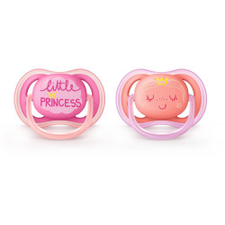 Avent Ultra Air 2 db-os játszócumi (6-18 hónap) - Rózsaszín - Little Princess