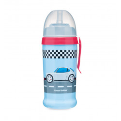 Canpol Sport itatópohár cseppmentes szívószállal  350 ml (12h+) - Autók - Kék-piros
