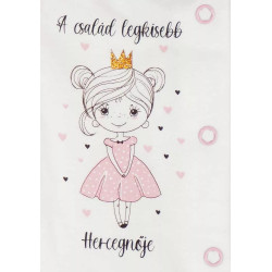 ABR Hosszú ujjú pamut rugi - Fehér - A család legkisebb hercegnője (50)