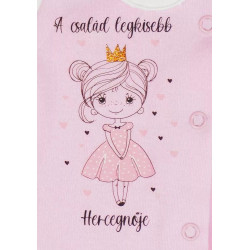 ABR Hosszú ujjú pamut rugi - Rózsaszín - A család legkisebb hercegnője (44)