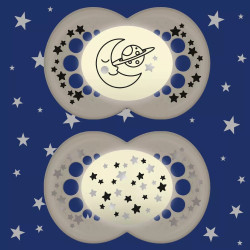 MAM Original Astro éjszakai cumi dupla 6h+ (2022) - Fehér-Fekete holdacska