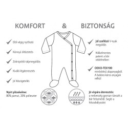 Kenguru Hosszú ujjú pamut rugi - Csíkos baglyos (62)