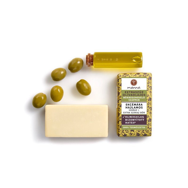 Manna Extra szűz olívaolaj bőrregeneráló szappan - 80 g  - Ekcémára hajlamos bőrre