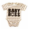 ABR Rövid ujjú dupla patentos pamut body - Csíkos - Baby Boss (50)