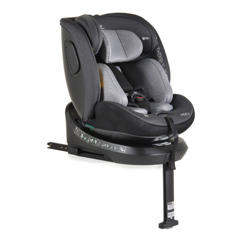 Cangaroo Hoku I-Size 360°-ban forgatható ISOFIX gyermekülés,SIP oldalvédelemmel (40-150 cm) - Szürke