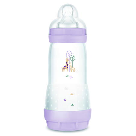 MAM Anti-Colic Matt cumisüveg 320 ml (2024) - 4h+ - Lila - Zsiráf