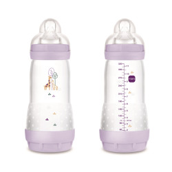 MAM Anti-Colic Matt cumisüveg 320 ml (2024) - 4h+ - Lila - Zsiráf