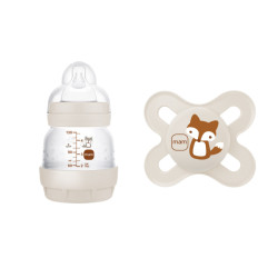 MAM Anti-Colic cumisüveg 130 ml + Original start cumi 0h+ (2024) - Bézs - Róka