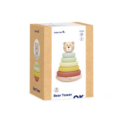 Tooky Toy Montesszori toronyépítő fa játék - Maci