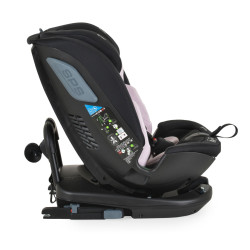 Cangaroo Gravity I-Size 360°-ban forgatható ISOFIX gyermekülés, SPS oldalvédelemmel (40-150 cm) - Rózsaszín