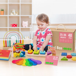 Tooky Toy Montesszori fa játék oktató box - TK754