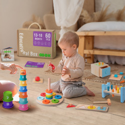 Tooky Toy Montesszori fa játék oktató box - TK752