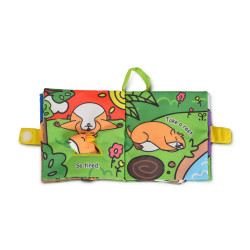 Jollybaby Textil bébijáték kiskönyv Montessori mormotával  - Zöld