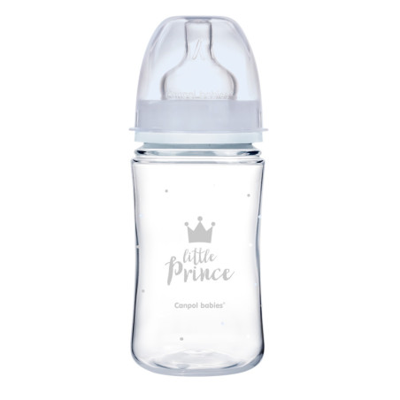 Canpol babies EasyStart anti-kólikás cumisüveg Royal Baby 240ml (3h+) - Little Prince - Kék