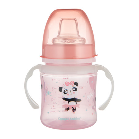 Canpol babies Cseppmentes Szilikon tanulópohár világító fogantyúval 120ml (6h+) Exotic Animals - Pink