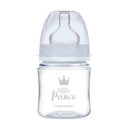 Canpol babies EasyStart anti-kólikás cumisüveg Royal Baby 120ml (0h+) - Little Prince - Kék