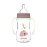 Canpol babies EasyStart anti-kólikás cumisüveg világító fogantyúval 240ml (3h+) - Sleepy Koala - Rózsaszín