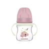 Canpol babies EasyStart anti-kólikás cumisüveg világító fogantyúval 120ml (0h+) - Sleepy Koala - Rózsaszín