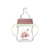 Canpol babies EasyStart anti-kólikás cumisüveg világító fogantyúval 120ml (0h+) - Sleepy Koala - Rózsaszín