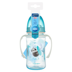 Canpol babies Cseppmentes Szilikon tanulópohár világító fogantyúval 240ml (6h+) Exotic Animals - Kék