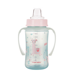 Canpol babies Cseppmentes Szilikon tanulópohár világító fogantyúval 240ml (6h+) Exotic Animals - Zöld