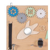 Moni Montessori Fából készült közepes matatófal (50x37.5 cm) - Órás - Fiús