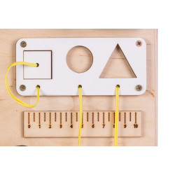 Moni Montessori Fából készült közepes matatófal (50x37.5 cm) - Órás - Lányos
