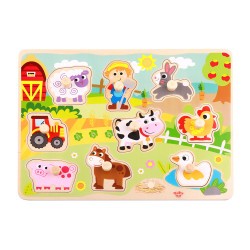 Tooky Toys Fa Puzzle Farm 10db-os - Állatos