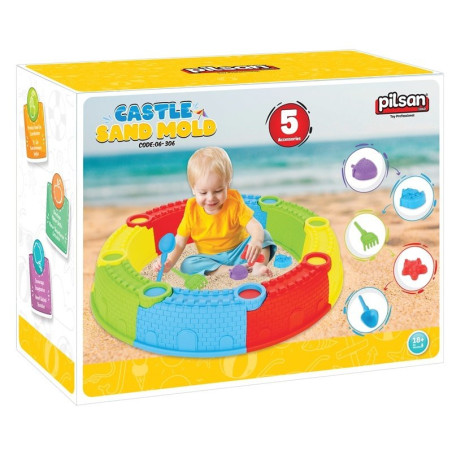 Pilsan Homok kastély építő forma, kiegészítőkkel 88cm - Színes