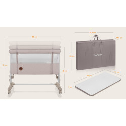 Lionelo Aurora 3in1 babaöböl, babaágy és bölcső -  Beige Cappuccino