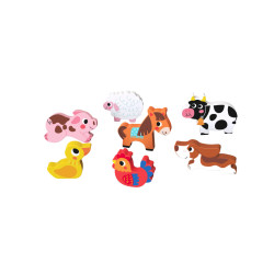 Tooky Toy Farm állatai forma kirakós fa játék puzzle 8db-os