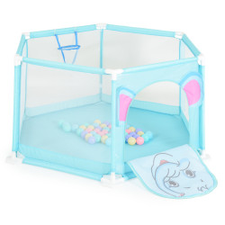 Moni Toys Labdamedence 50db színes labdával 146x65,5cm - Kék - Elefánt