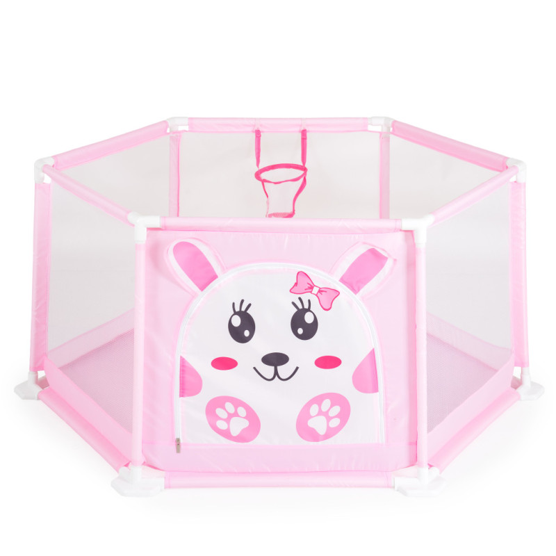 Moni Toys Labdamedence 50db színes labdával 146x65,5cm - Rózsaszín - Nyuszi