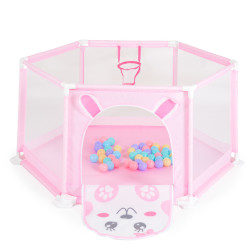 Moni Toys Labdamedence 50db színes labdával 146x65,5cm - Rózsaszín - Nyuszi