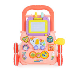 Moni Toys Music Walker interaktív, elefántos, műanyag járássegítő - Rózsaszín
